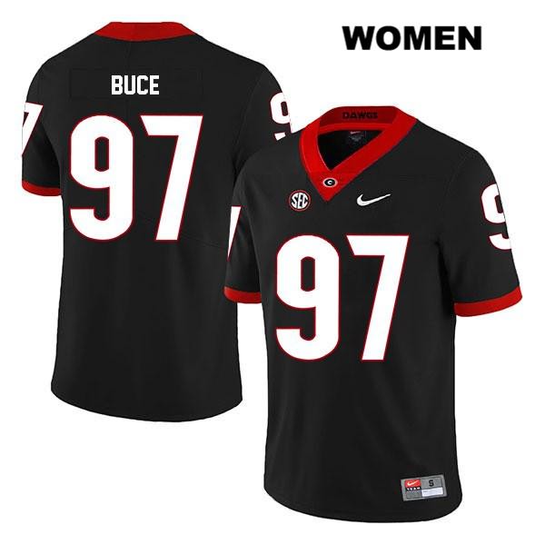Georgia Bulldogs Women's Brooks Buce #97 NCAA Legend Authentic Black Nike Stitched College Football Jersey KWD5056PS